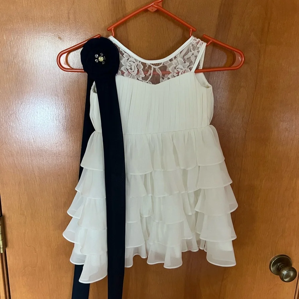 Etsy made Flower Girl Dress 2T Ivory Chiffon Lace Flower Girl‎